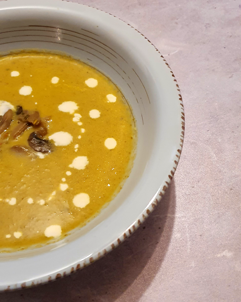 vellutata di funghi e porri
