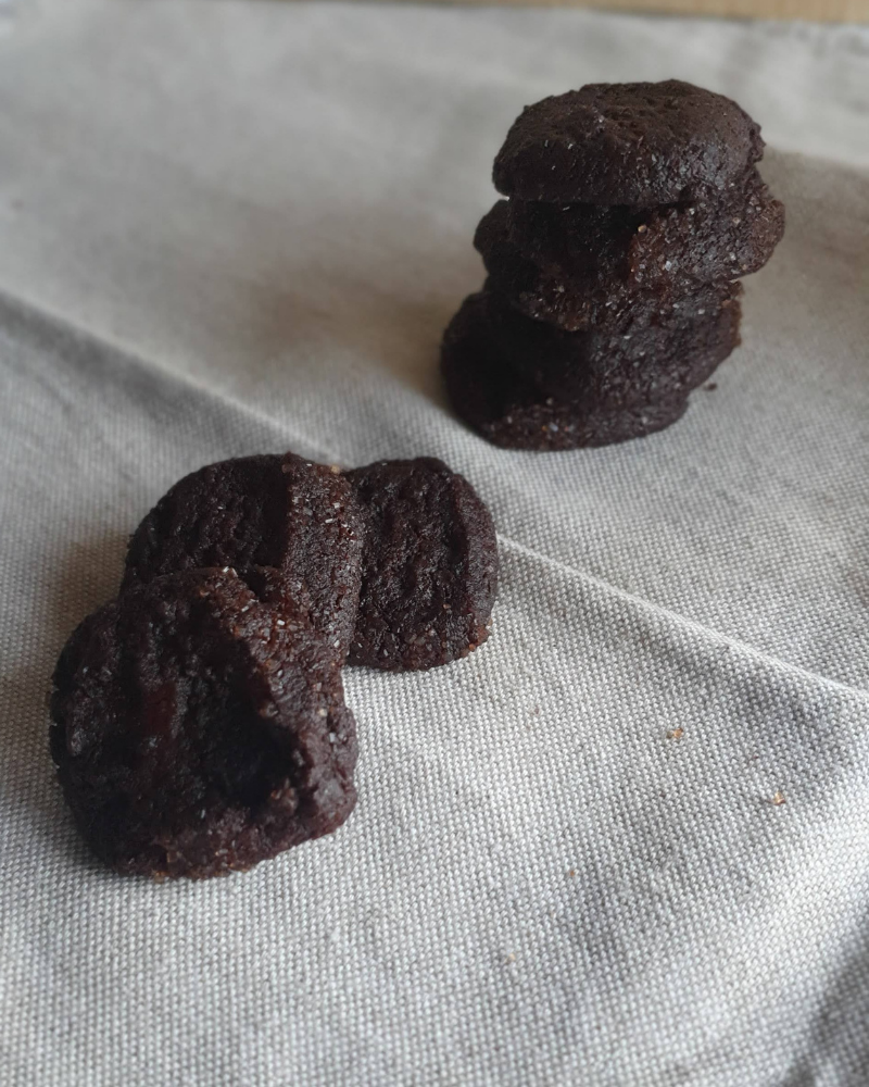 biscotti cioccolato fondente e sale senza burro