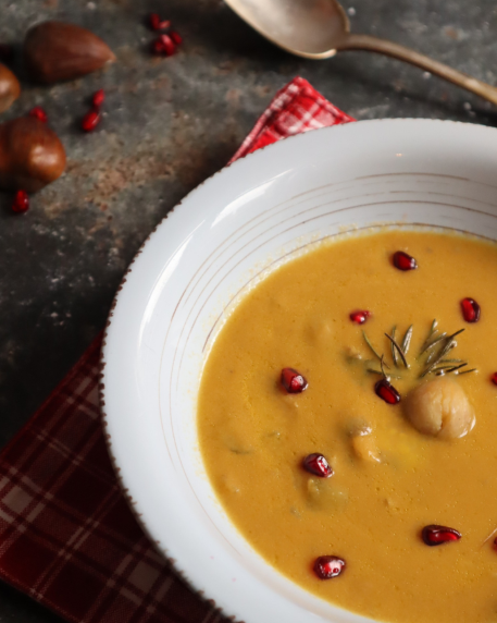 Zuppa di funghi e castagne